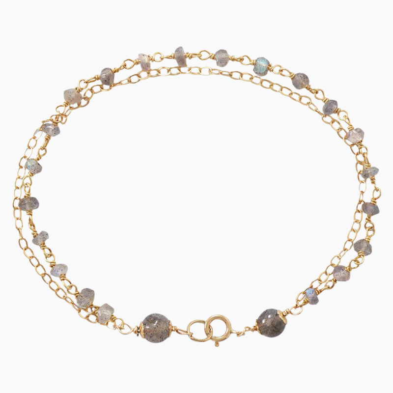 Labradorite Rondelle Bead Bracelet