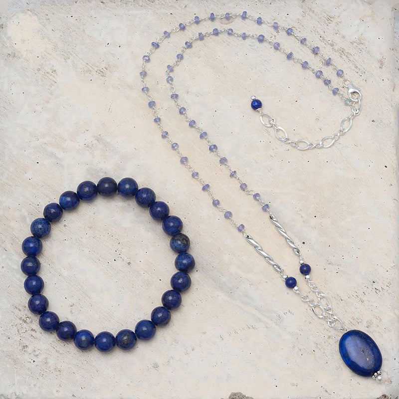Lapis Bead Stretch Bracelet Example