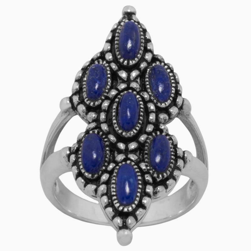 Lapis Split Band Ring