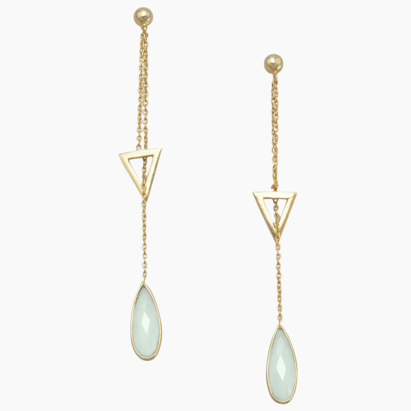 Lariat Style Chalcedony Earrings