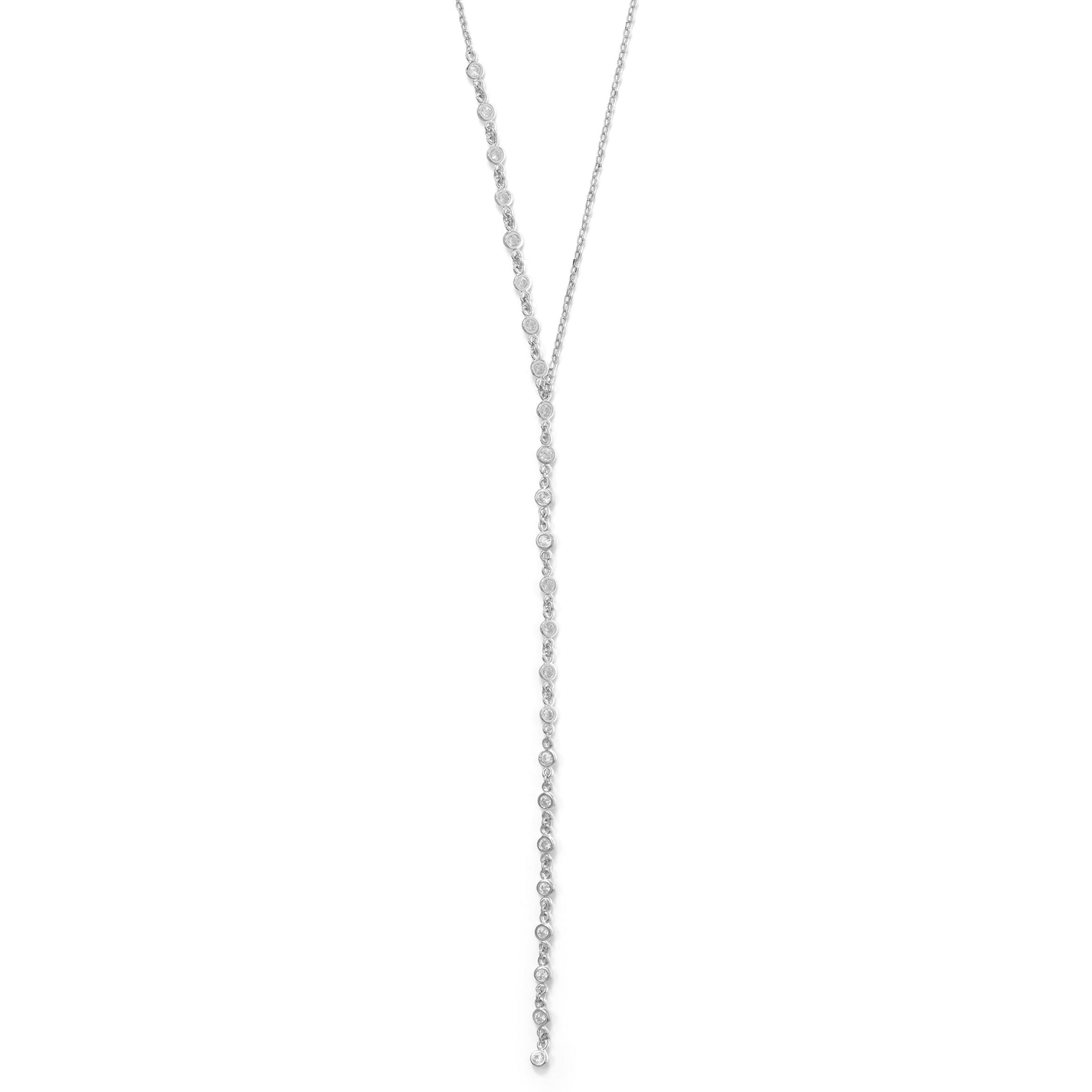 Lariat Style Zirconia Necklace