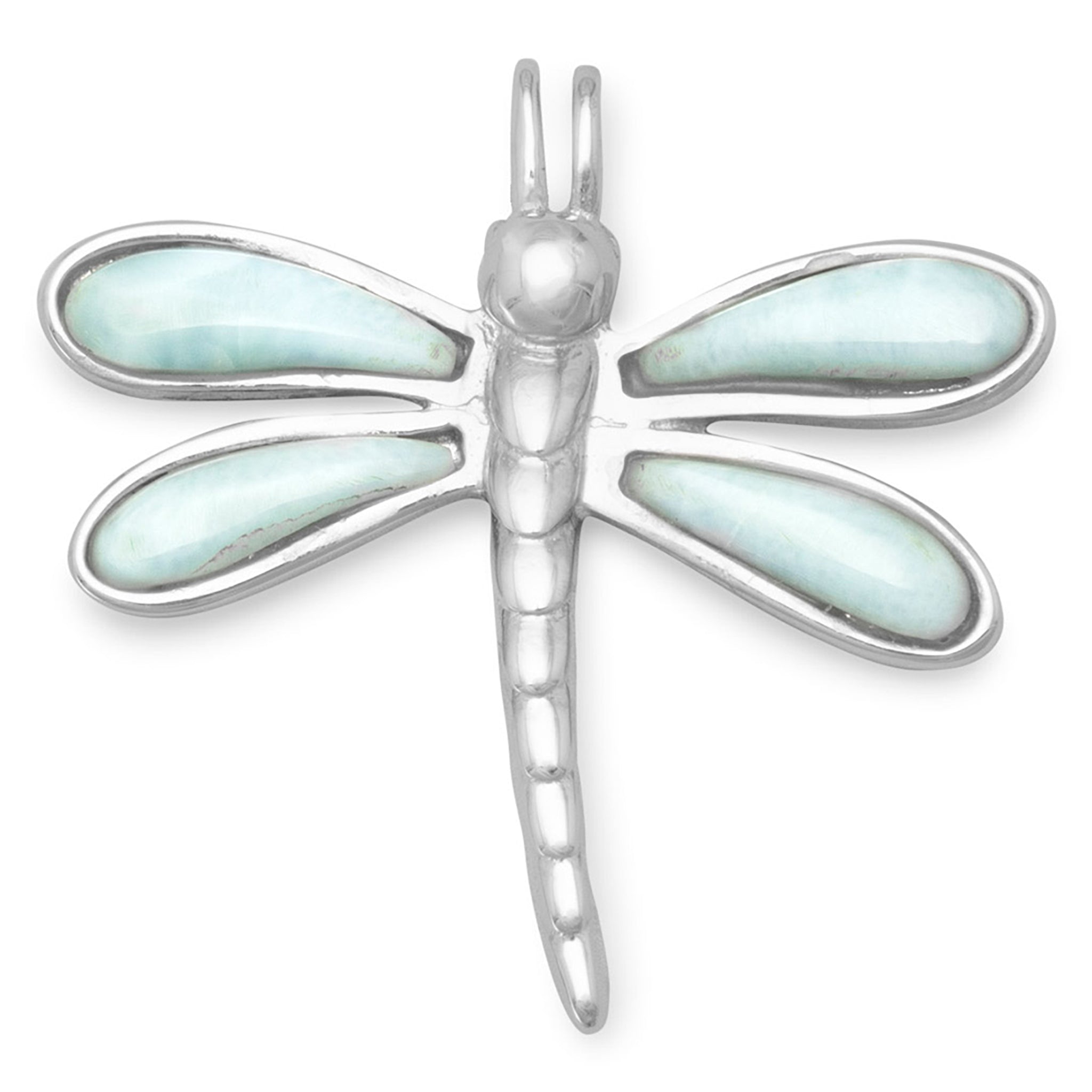 Larimar Dragonfly Slide Pendant