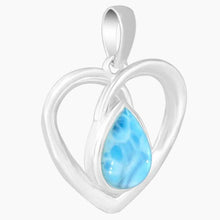 Larimar Heart Shaped Pendant Side