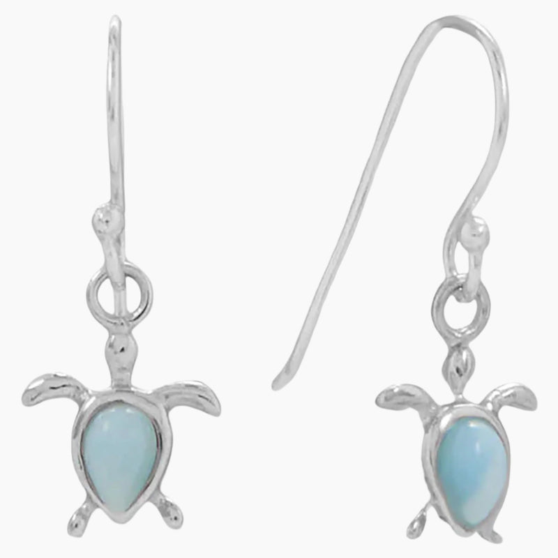 Larimar Sea Turtle Earrings