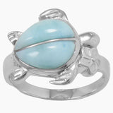 Larimar Sea Turtle Ring