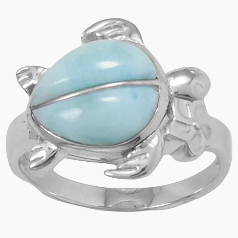 Larimar Sea Turtle Ring