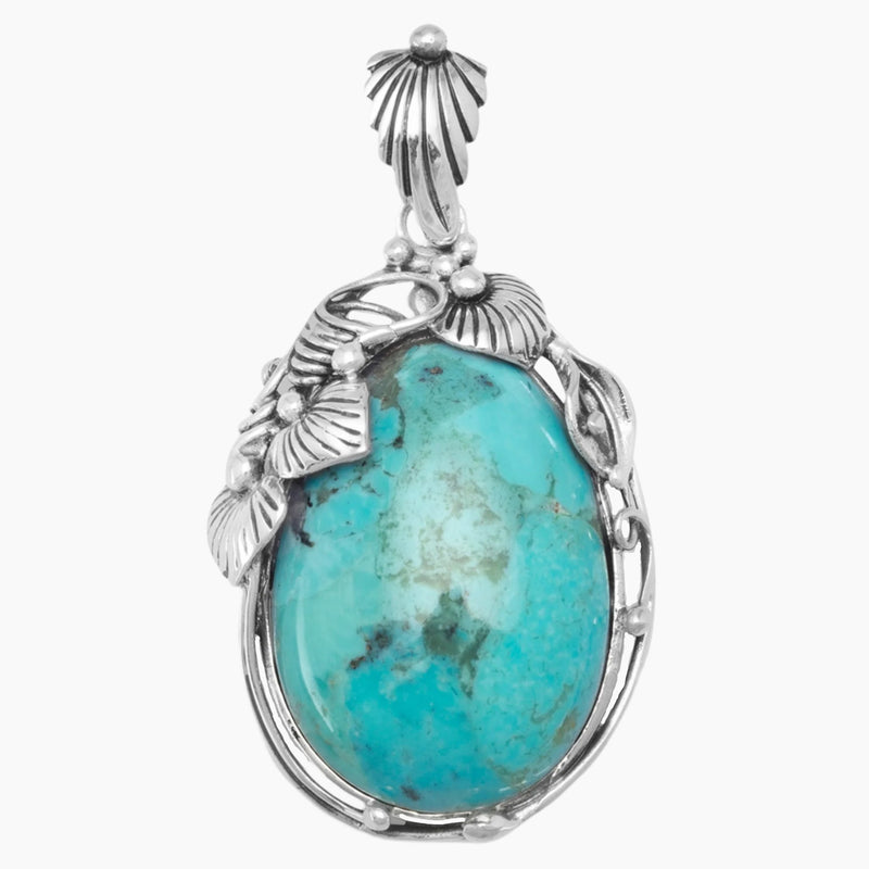 Leaf and Vine Turquoise Pendant