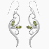 Leaf Design Peridot Earrings