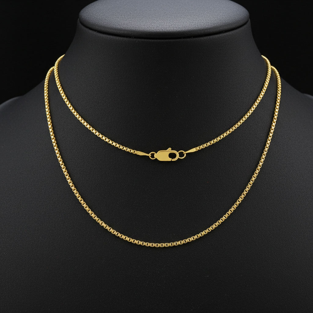 Light Box Chain Gold - 1mm Layered with Clasp View