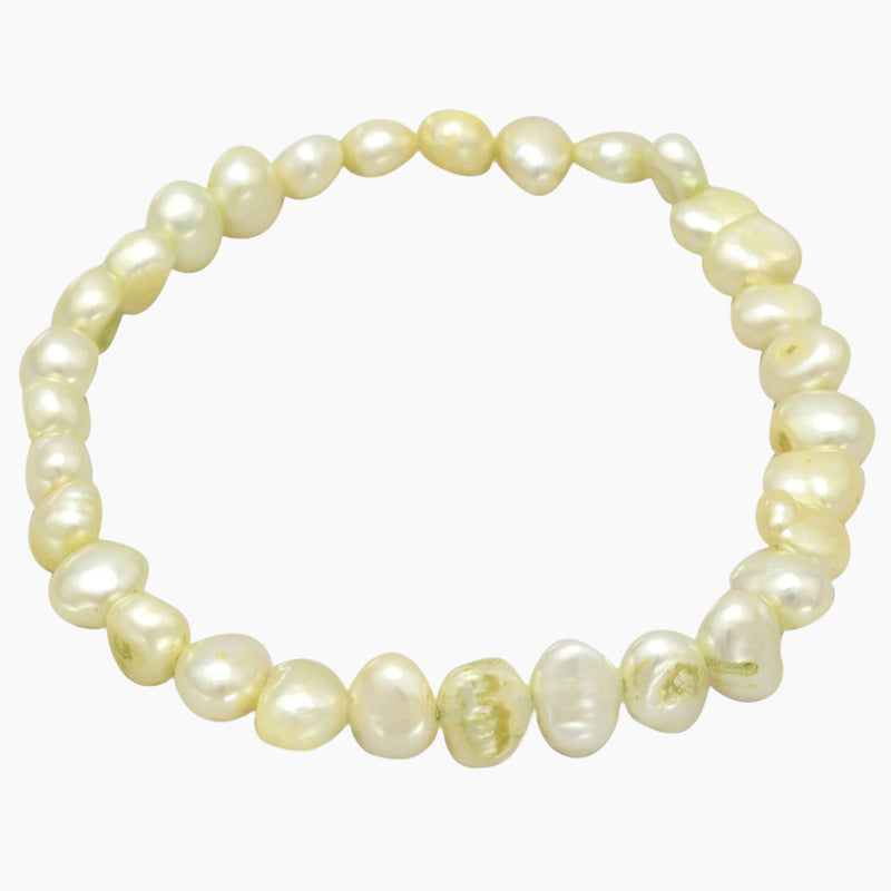 Lime Freshwater Pearl Stretch Bracelet
