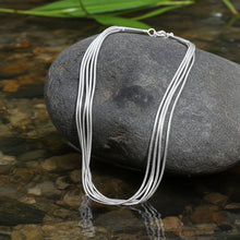 Liquid Silver 5 Strand Chain Full Length View