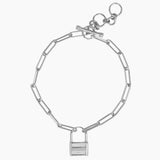 Lock Charm Paperclip Bracelet