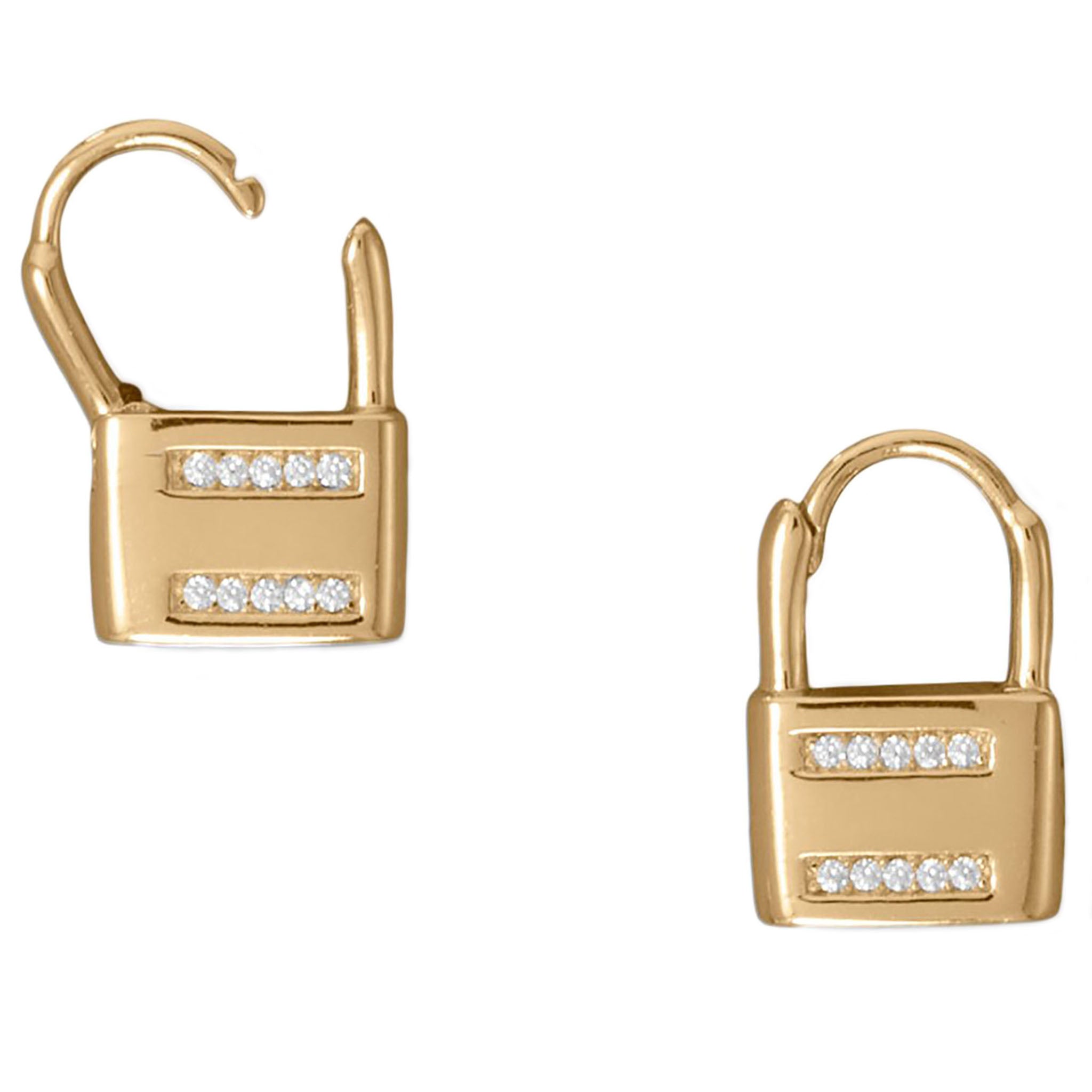 Lock Design Gold Earrings