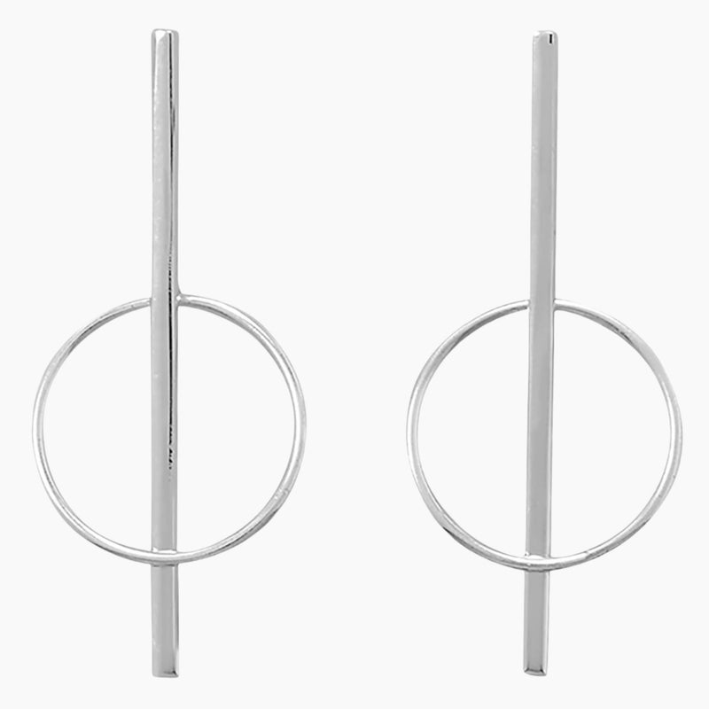Long Bar Hoop Design Earrings