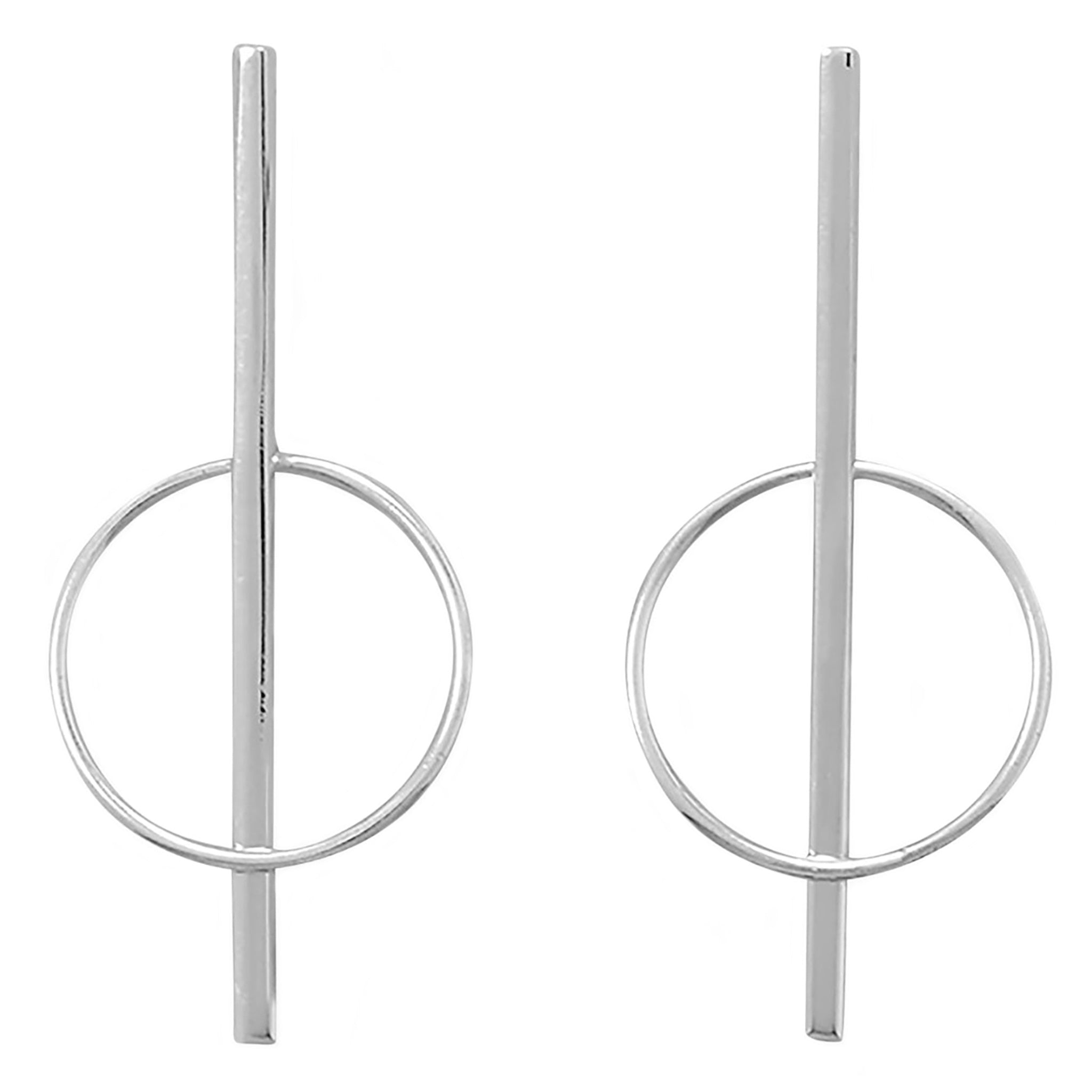 Long Bar Hoop Design Earrings