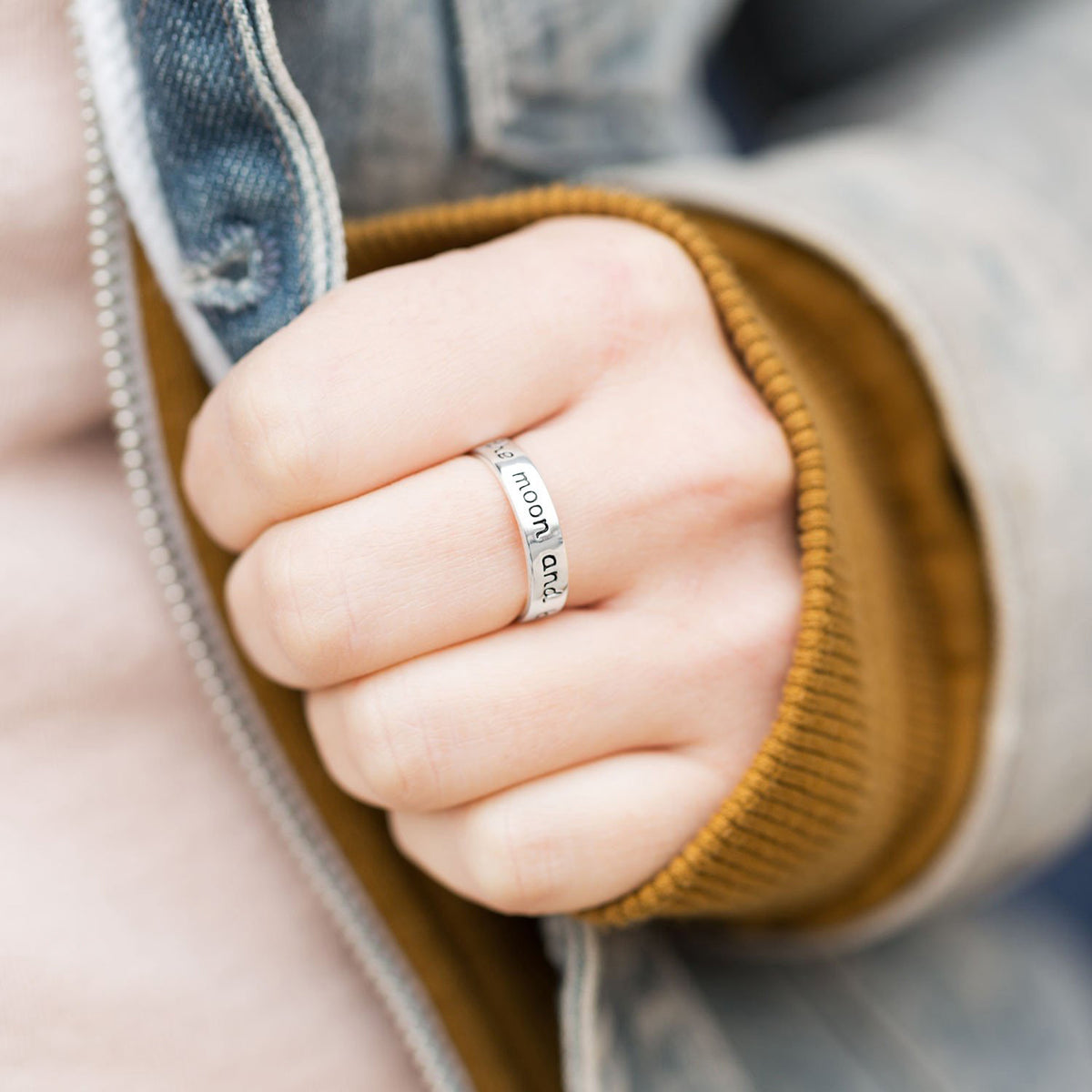 Love You to the Moon and Back Ring On Hand