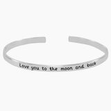 Love You to the Moon and Back Cuff Bracelet