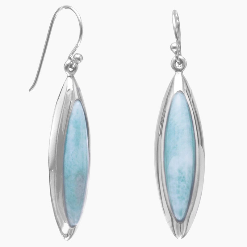 Marquise Shape Larimar Earrings