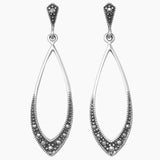 Marquise Shape Marcasite Earrings