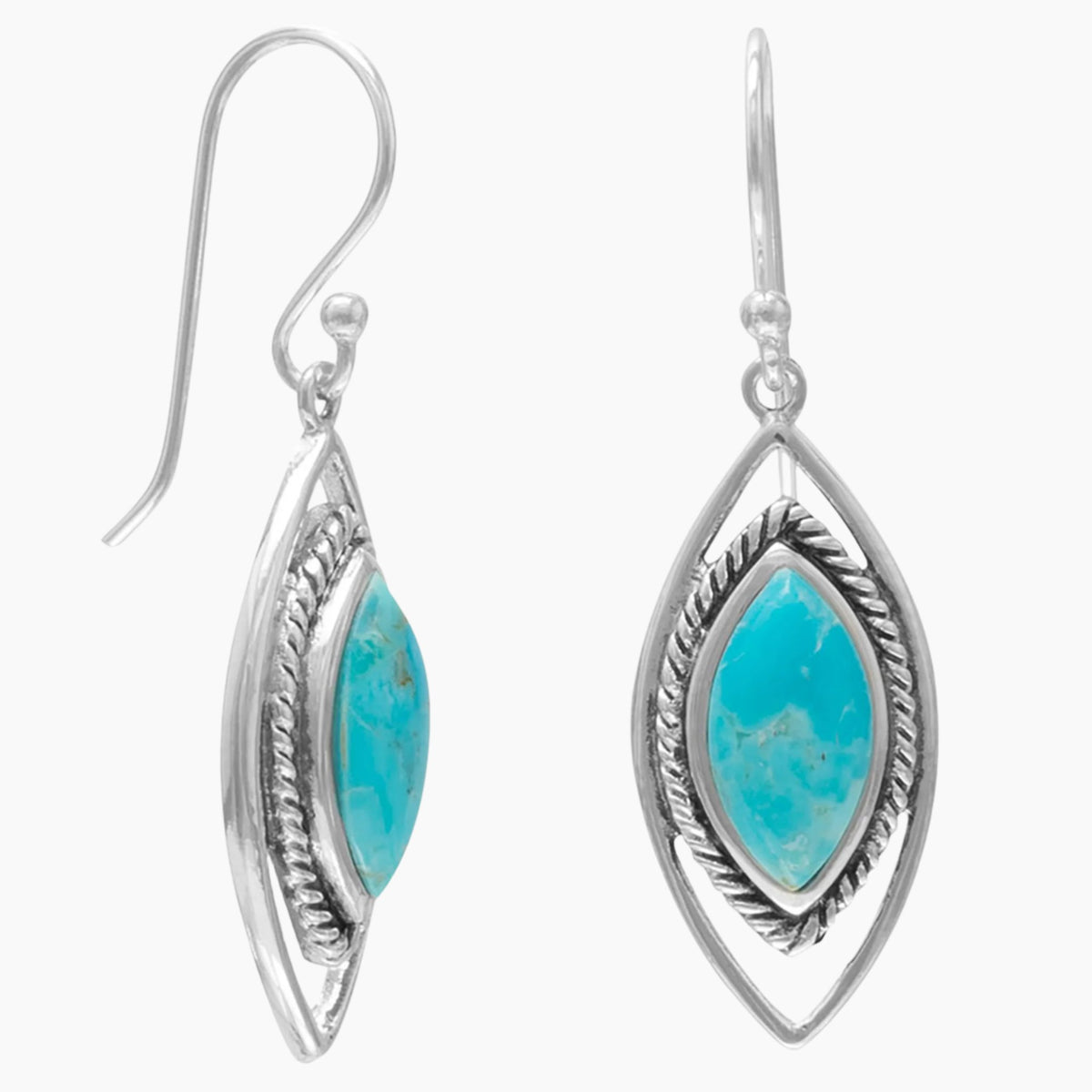 Marquise Shape Turquoise Earrings