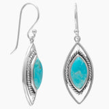 Marquise Shape Turquoise Earrings