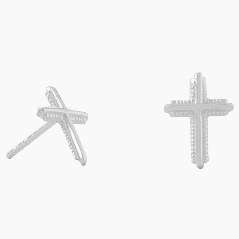 Milgrain Cross Stud Earrings