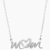 Mom Heart Script Necklace