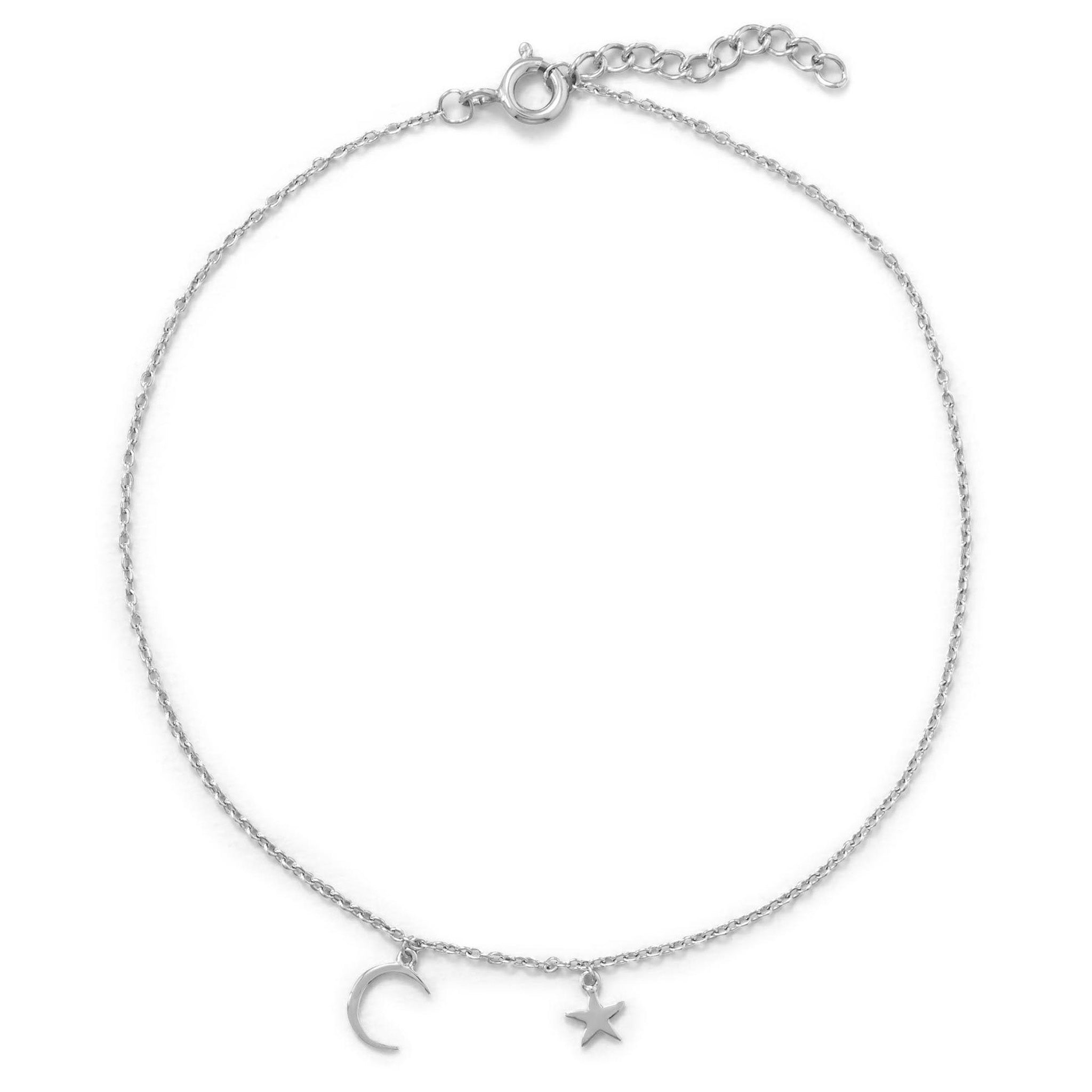 Moon and Star Charm Anklet