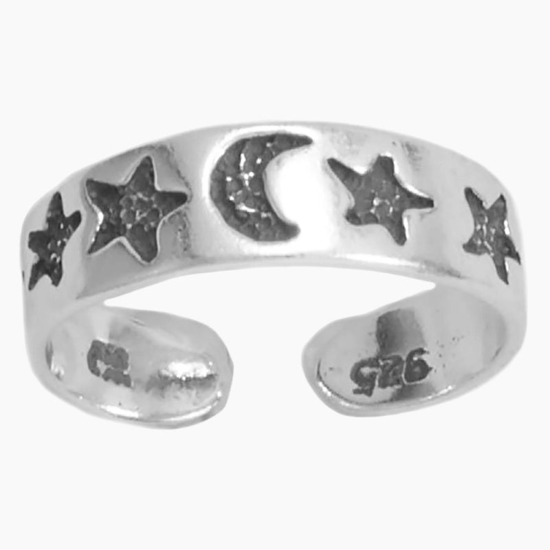 Moon and Stars Toe Ring
