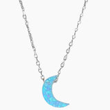 Moon Shape Opal Necklace
