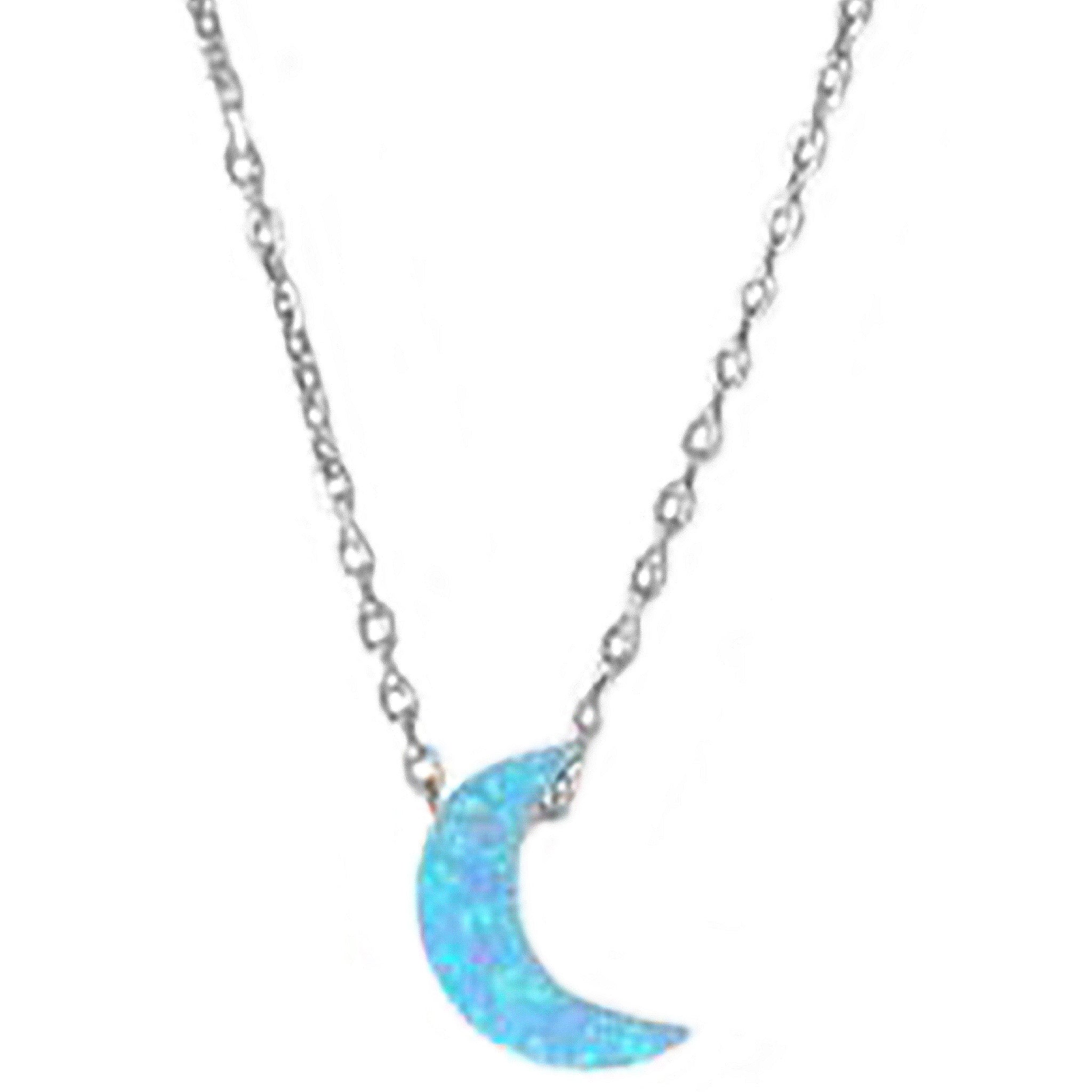 Moon Shape Opal Necklace