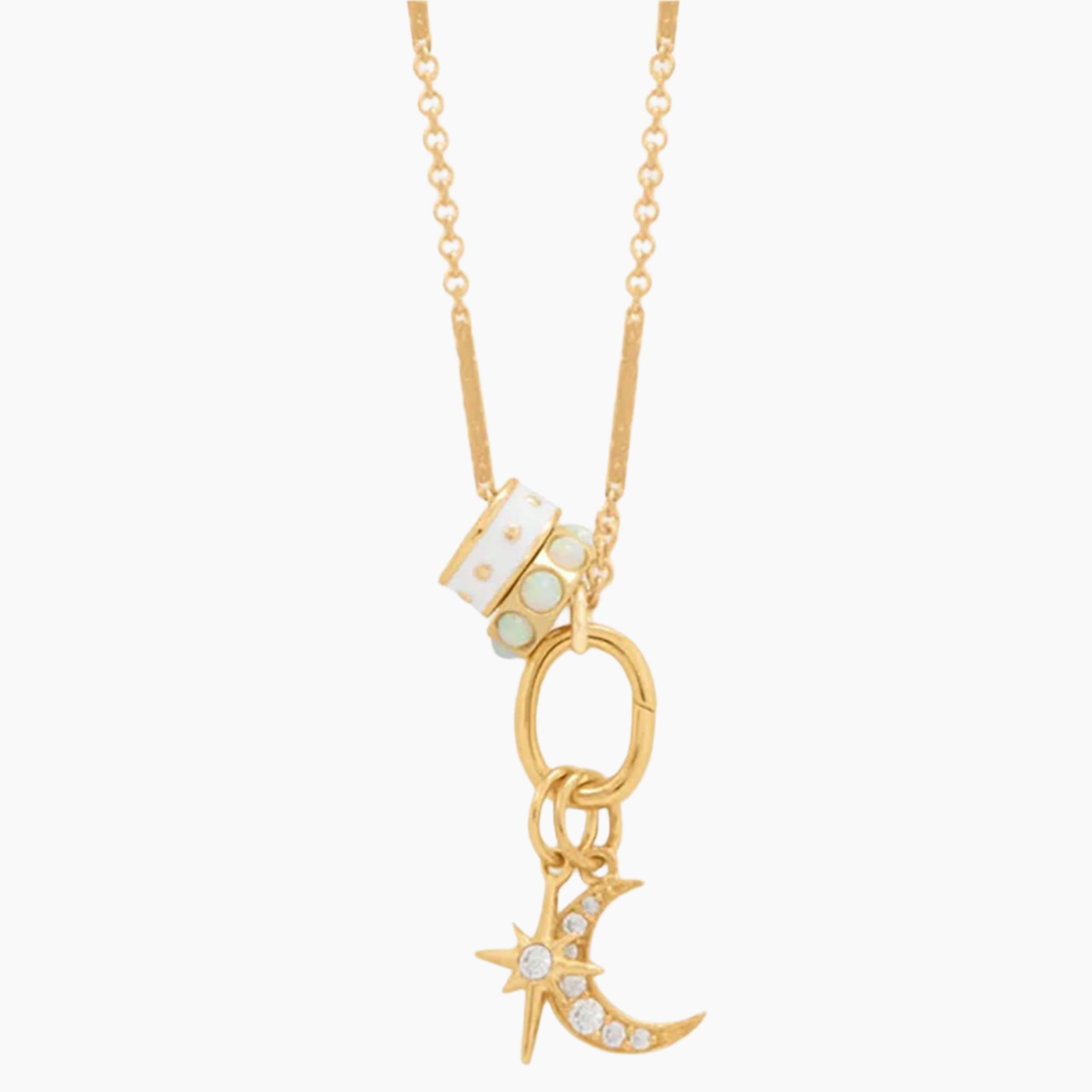 Moon Stars and Sparkles Gold Charm Necklace