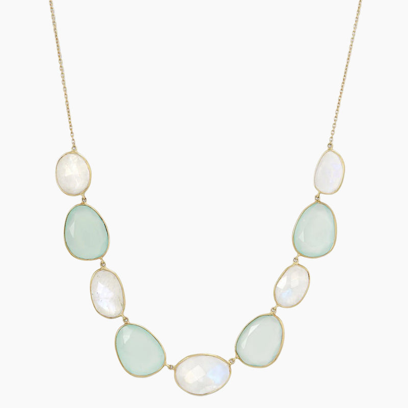 Moonstone and Green Chalcedony Necklace