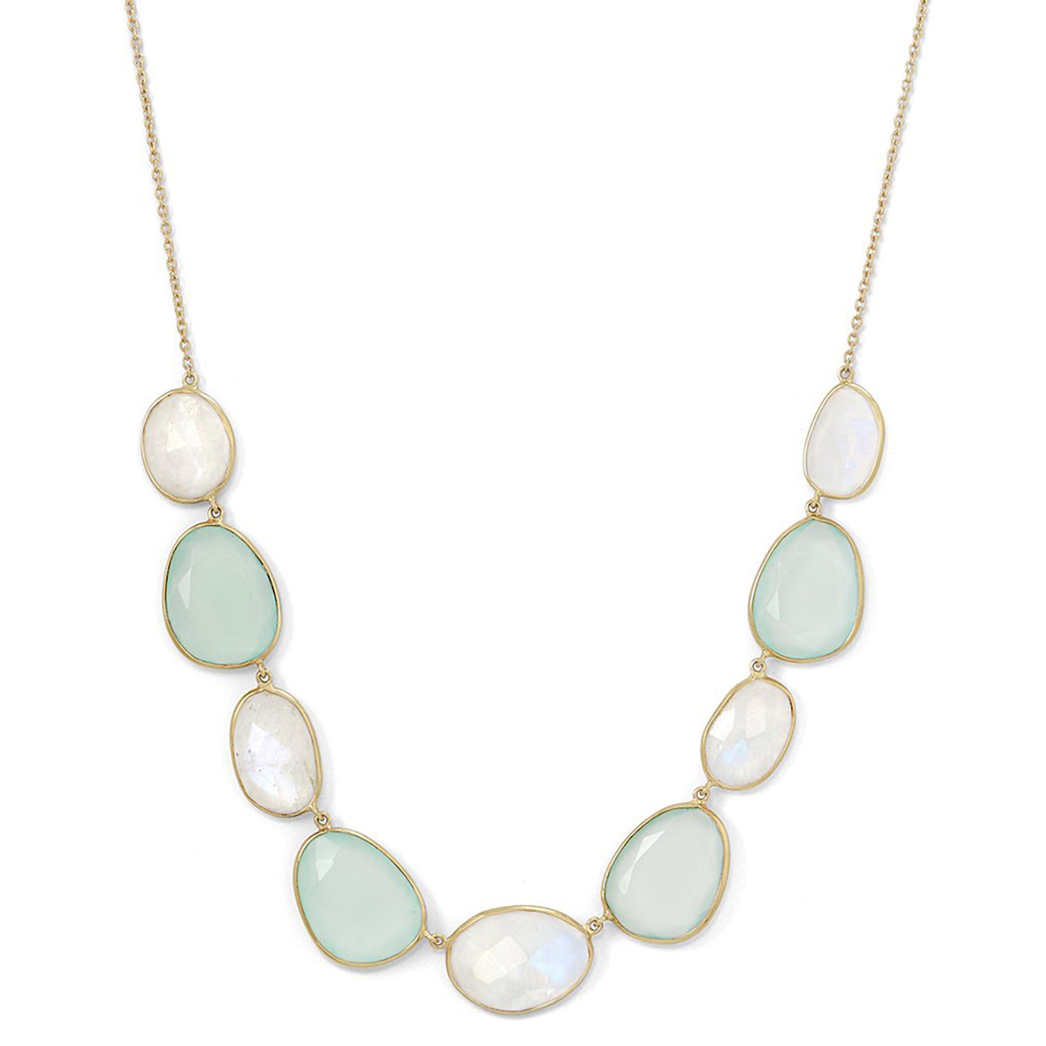 Moonstone and Green Chalcedony Necklace