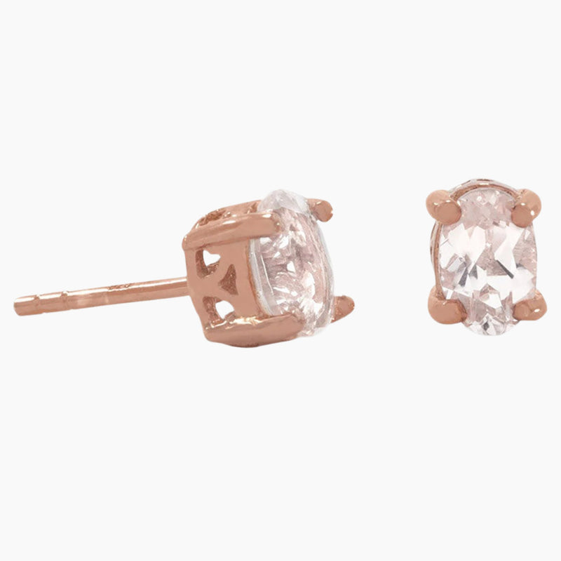 Morganite and White Topaz Earrings