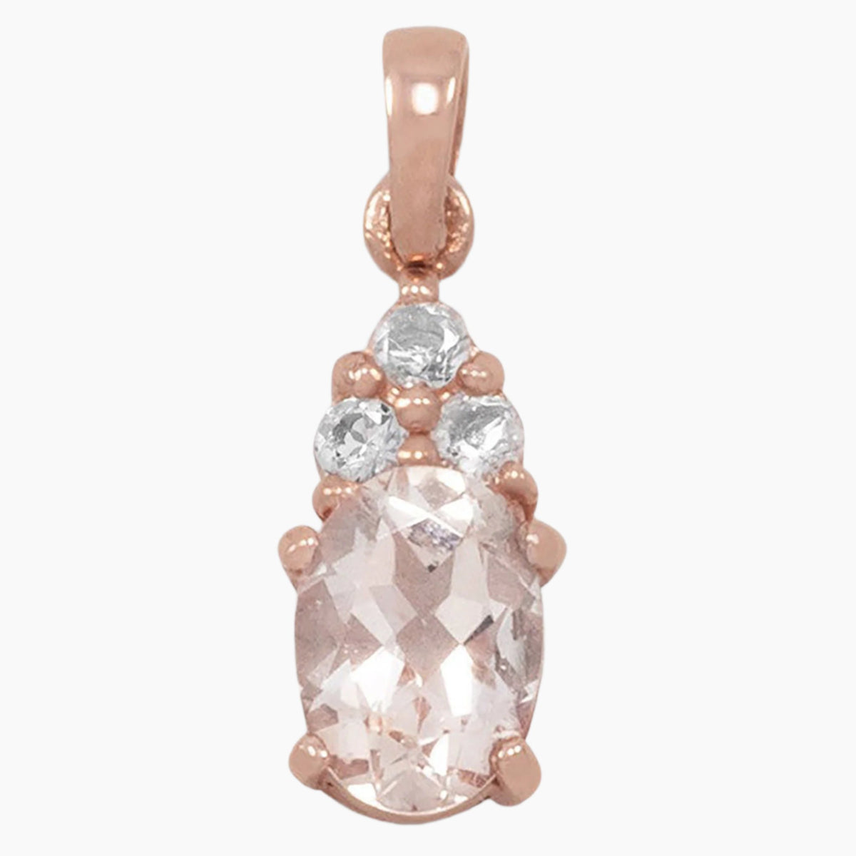 Morganite and White Topaz Pendant
