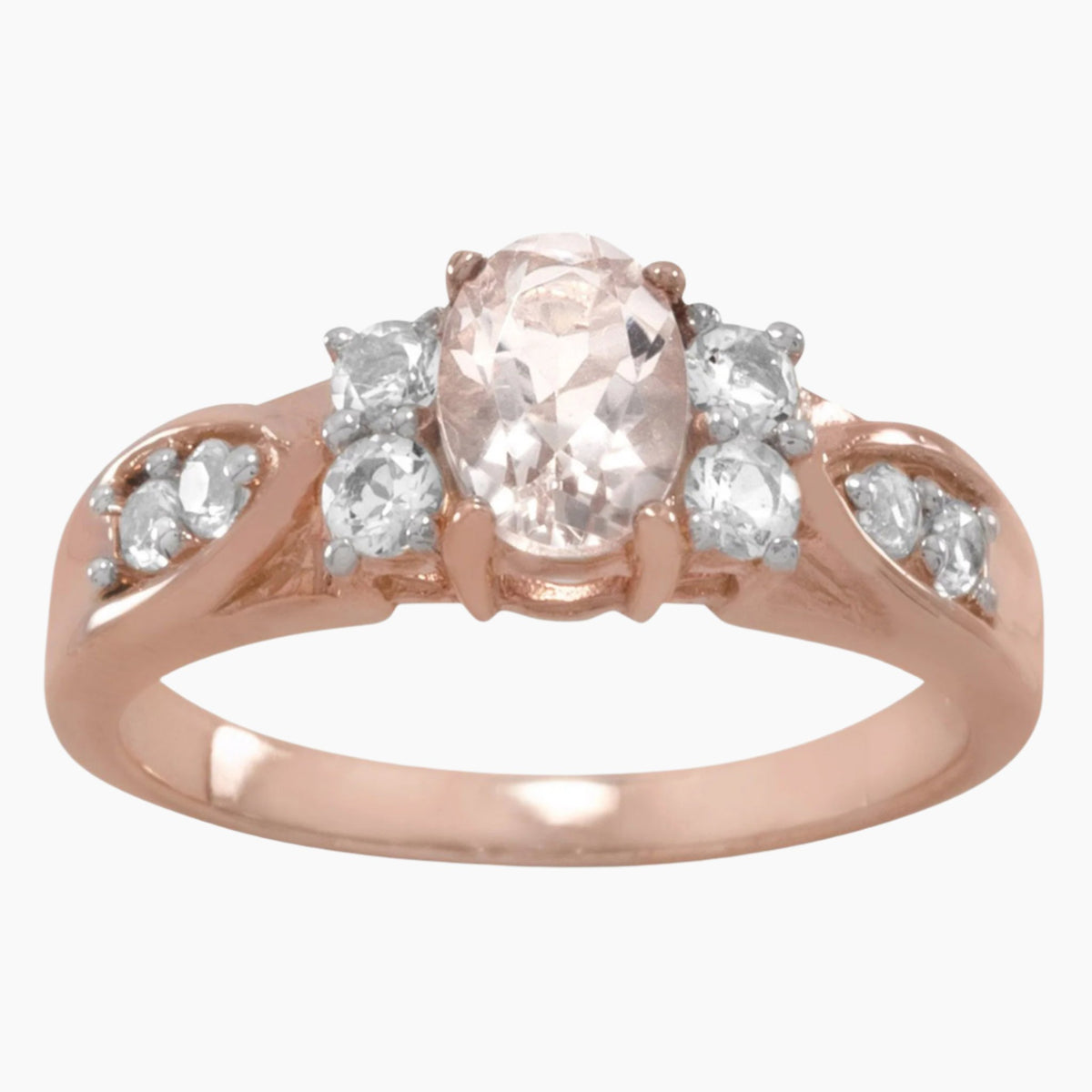 Morganite and White Topaz Ring