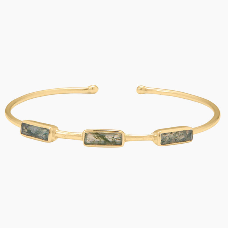 Moss Agate Cuff Bracelet