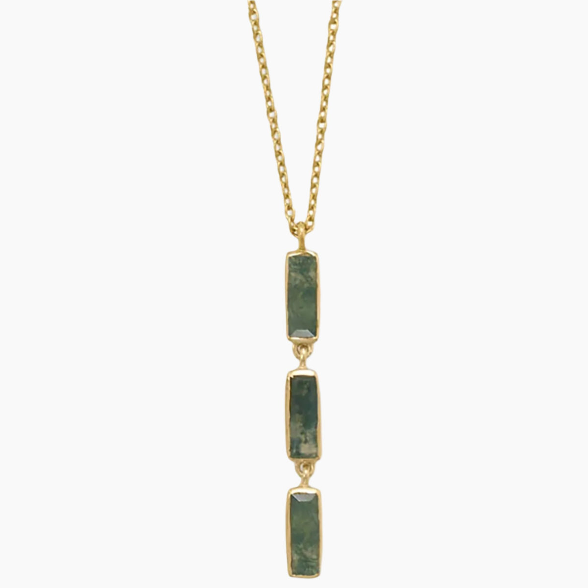 Moss Agate Drop Necklace