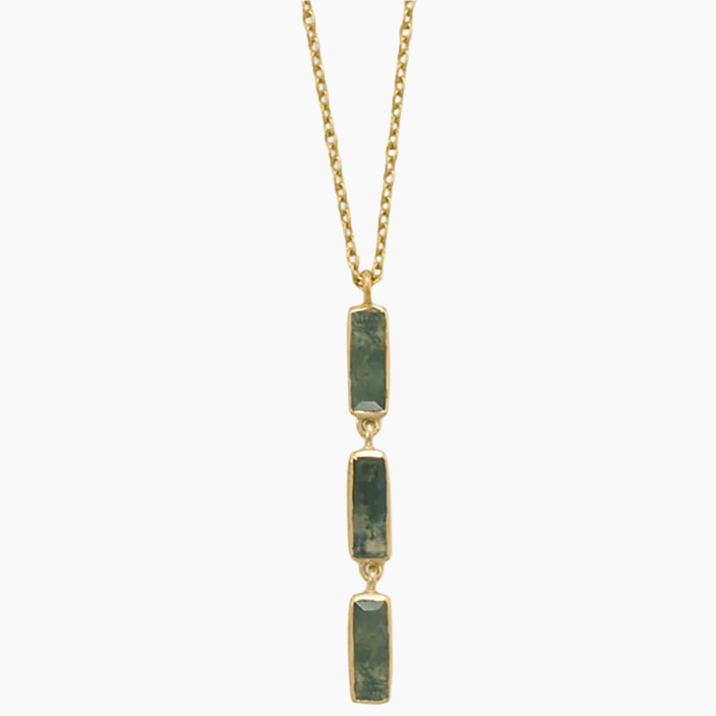 Moss Agate Drop Necklace