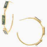Moss Agate Hoop Earrings