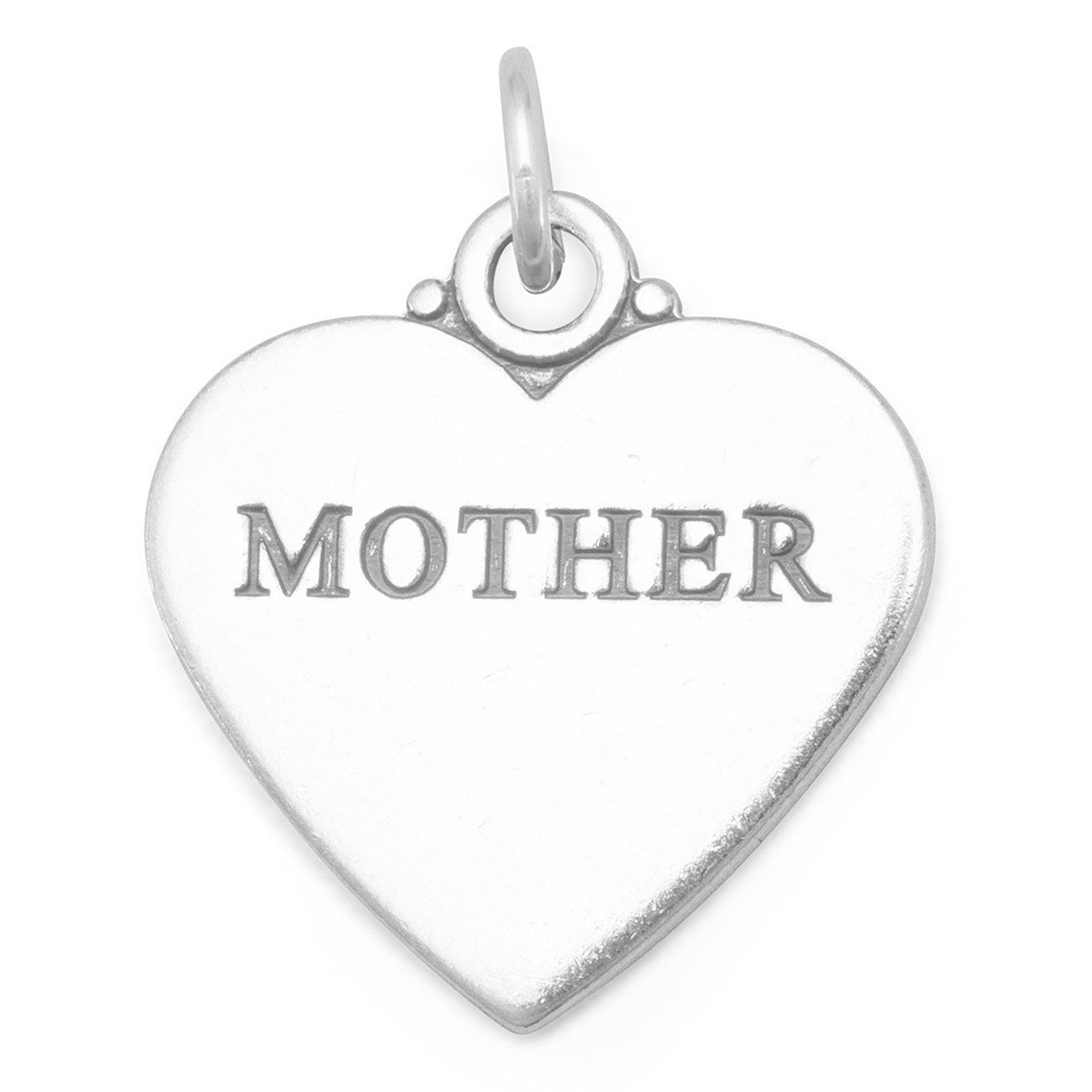 Mother Inscribed Heart Charm