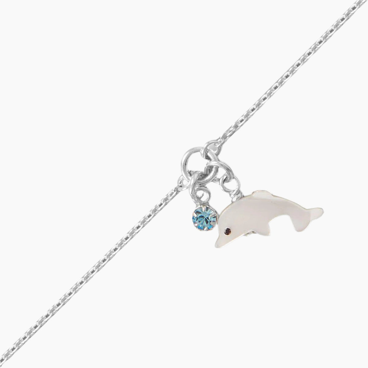 Mother of Pearl Dolphin Anklet Close Up
