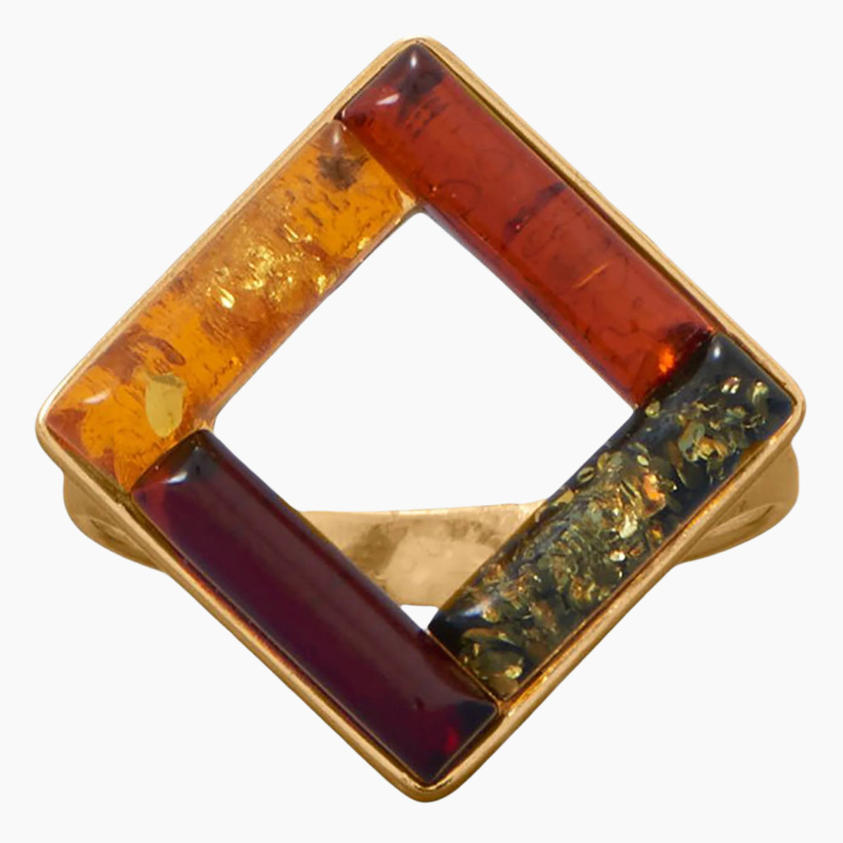 Multi Color Baltic Amber Ring