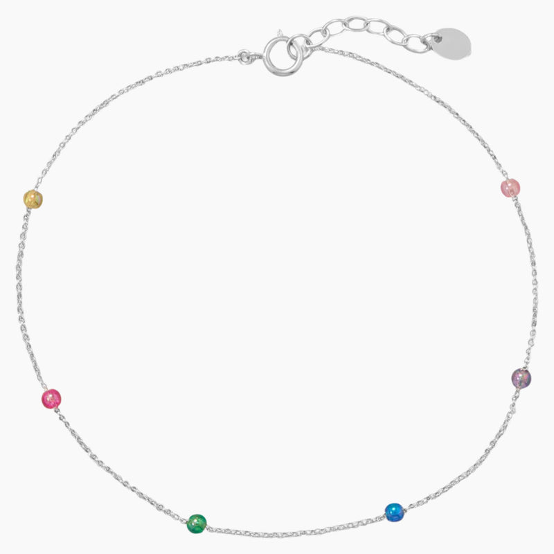 Multi Color Beaded Anklet