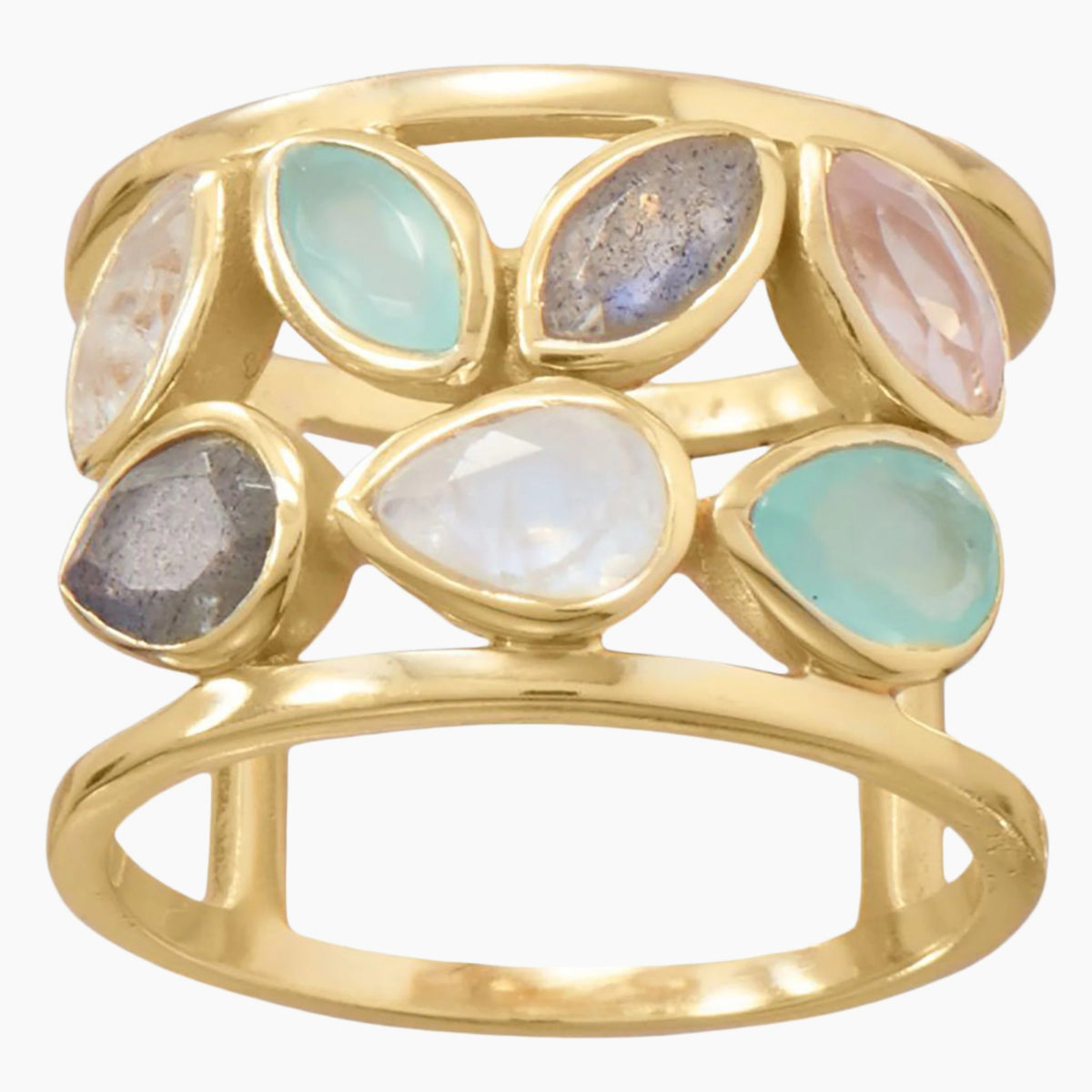 Multi Gemstone Gold Ring