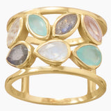 Multi Gemstone Gold Ring