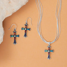 Multistone Cross Earrings Example