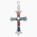 Multistone Cross Pendant