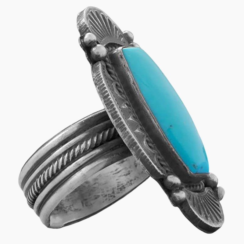 Native American Turquoise Ring Side View